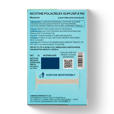 Nicosure Paan Nicotine Gum with Product Information